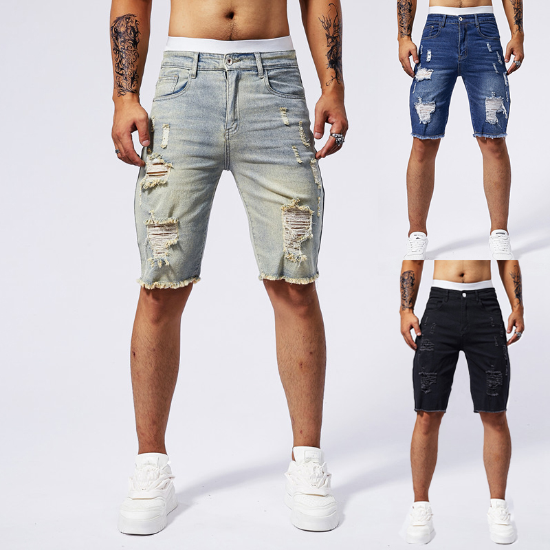 2025 Summer New Men's Ripped D - đánh giá và giá Street Fashion Men 2025