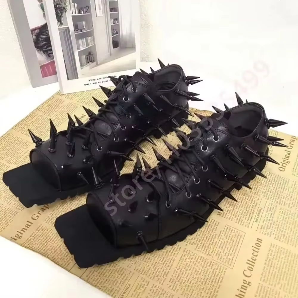 Women's Black Leather Hog Toe  - đánh giá và giá Street Fashion Y2K