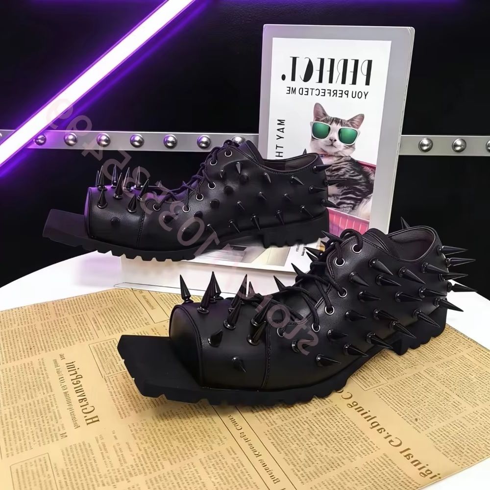 Women's Black Leather Hog Toe  - đánh giá và giá Street Fashion Y2K