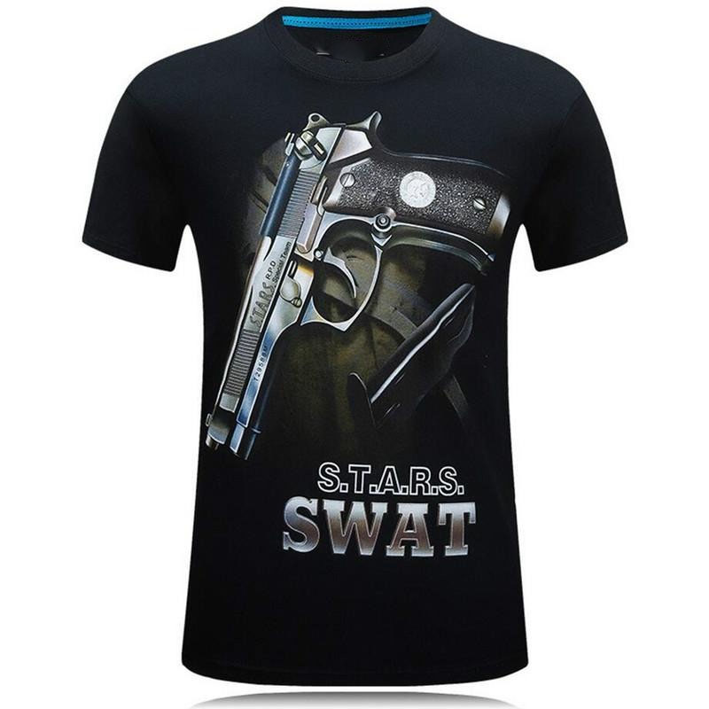 Tough Guy Style 3D Print T-shi - đánh giá và giá Street Fashion For Short Guys